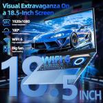 SGIN Windows 11 Laptop, 18.5 Inch Laptops with 16GB RAM 1024GB SSD, Office 365, Celeron N5095 Quad-Core(Up to 2.9GHz), Cooling Fan, WiFi 6, 8000mAh, HDMI, Business Student Computer for Work, School