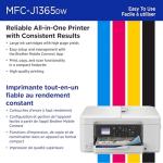 Brother INKvestment 1365 Wireless Color Inkjet All-in-One Printer with Automatic Duplex Printing and 1.8” Color Display | Includes Refresh Subscription Trial(1) (MFC-J1365DW)