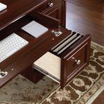Sauder Palladia Executive Desk, L: 65.12" x W: 29.53" x H: 29.61", Select Cherry