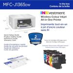 Brother INKvestment 1365 Wireless Color Inkjet All-in-One Printer with Automatic Duplex Printing and 1.8” Color Display | Includes Refresh Subscription Trial(1) (MFC-J1365DW)