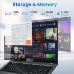 jumper 17.6 Inch Laptop, 1 Year Office 365, Laptop Computer with 16GB RAM, 512GB SSD+128GB Storage, Windows 11 Laptop, Celeron N95 Processor, 100% sRGB FHD Display, WiFi6, BT5.2, Backlit Keyboard