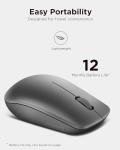 Lenovo 530 Full Size Wireless Computer Mouse for PC, Laptop, Computer with Windows - 2.4 GHz Nano USB Receiver - Ambidextrous Design - 12 Months Battery Life - Graphite Grey