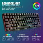 RedThunder K84 Wireless Keyboard and Mouse Combo, Rainbow Backlit Rechargeable Battery, 75% Layout TKL Ultra Compact Gaming Keyboard & Lightweight 3200 DPI Honeycomb Optical Mouse (Black)