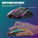 RedThunder K84 Wireless Keyboard and Mouse Combo, Rainbow Backlit Rechargeable Battery, 75% Layout TKL Ultra Compact Gaming Keyboard & Lightweight 3200 DPI Honeycomb Optical Mouse (Black)