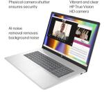 HP 17 Laptop (17.3" FHD Anti-Glare, 16GB RAM, 512GB SSD, AMD Ryzen 5 7430U (> Intel i5-1334U)), Webcam, Long Battery Life, Fast Charge, Numeric Pad, Win 11 Pro w/ Copilot, Business & Student – Silver