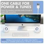 X9 Performance White Computer Speakers with RGB Lighting, Bluetooth, USB, and AUX - Triple Mode Connection, Dual 2.25" Drivers for Work and Play, Bluetooth Desktop Speakers for PC - White