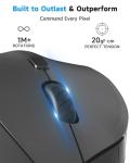 AOC 2.4GHz Ergonomic Mouse, Wireless Bluetooth Vertical Mouse for Work, 4800 DPI Optical Tracking, 5 Adjustable DPI, Quiet Clicks, RGB Light, Compatible with Computer, Laptop, PC, Mac, Desktop - Gray