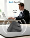 AOC 2.4GHz Ergonomic Mouse, Wireless Bluetooth Vertical Mouse for Work, 4800 DPI Optical Tracking, 5 Adjustable DPI, Quiet Clicks, RGB Light, Compatible with Computer, Laptop, PC, Mac, Desktop - Gray
