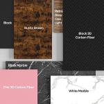 Bestier White Computer Desk with Charging Port & LED Strip,42 inch Modern Gaming Desk with Reversible Storage Shelves,Small L Shaped Desk with Hooks for Home Office