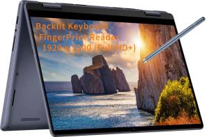 Dell Inspiron 14 7445 2-in-1 Laptop, 14" FHD+ Touchscreen, AMD Ryzen 5 8640HS(Beats i7-1255U), 16GB DDR5 RAM, 1TB PCIe SSD, Backlit KB, FP Reader, Type-C, FHD Webcam, Win 11 Home, w/BWE Stylus Pen