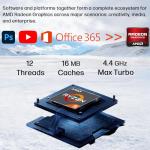 Lenovo ThinkBook 16 Gen 7 Business Laptop (16" FHD+ Anti-Glare, AMD Ryzen 5 7533HS (> i7-1255U), 16GB DDR5 RAM, 512GB SSD), Fingerprint Reader, Webcam, Ethernet, Wi-Fi 6, Win 11 Pro w/ Copilot, Grey