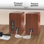 Saiyin Bluetooth Bookshelf Speakers, 40W X 2 Powered TV Speakers with 4 Inch Woofer, Turntable Speakers with Optical/AUX Input/Subwoofer Line Out for PC and TVs