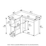 Furinno Abbott L-Shape Computer Desk with Bookshelf, French Oak Grey/Black