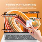 HP Flagship 17 Touchscreen Laptop Computer - 17.3" Anti-Glare HD+ Display, Windows 11 Pro, Copilot, AMD Ryzen 5 7430U (up to 4.3GHz), Wi-Fi 6, Fast Charge, Numeric Keypad | 16GB RAM + 1TB SSD