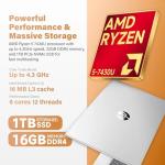 HP Flagship 17 Touchscreen Laptop Computer - 17.3" Anti-Glare HD+ Display, Windows 11 Pro, Copilot, AMD Ryzen 5 7430U (up to 4.3GHz), Wi-Fi 6, Fast Charge, Numeric Keypad | 16GB RAM + 1TB SSD