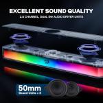 Redragon GS515 RGB Desktop Soundbar, 2.0 Channel Stereo Computer Speakers for Desktop with Bluetooth 5.3, USB-C/USB Powered, Black