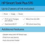 HP Smart Tank Plus 570 Wireless All-in-One Ink Tank Printer with up to 2 Years of Ink Included (5HX14A)