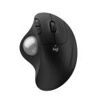 Logitech Ergo M575S Wireless Trackball Mouse, Wireless Ergonomic Mouse with Bluetooth and Encrypted Dongle, Comfortable Thumb Control, Precise and Smooth Tracking, for PC/Mac - Black Silver Ball