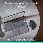 Logitech Ergo M575S Wireless Trackball Mouse, Wireless Ergonomic Mouse with Bluetooth and Encrypted Dongle, Comfortable Thumb Control, Precise and Smooth Tracking, for PC/Mac - Black Silver Ball