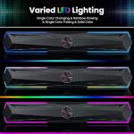 Tylubio Computer Speakers with Clear Sound, Flowing LED Computer Speaker for Desktop Laptop Monitor, Bluetooth & USB Input