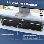 Tylubio Computer Speakers with Clear Sound, Flowing LED Computer Speaker for Desktop Laptop Monitor, Bluetooth & USB Input