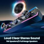 Tylubio Computer Speakers with Clear Sound, Flowing LED Computer Speaker for Desktop Laptop Monitor, Bluetooth & USB Input