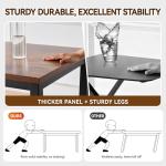 Ingdgnoso Computer Desk with Drawer, 47 Inch Home Office Work Desks, Modern Writing Study PC Desk Gaming Table for Small Place Bedroom, Thickened Tabletop and Stable Metal Frame Leg（Rustic Brown）