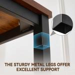 Ingdgnoso Computer Desk with Drawer, 47 Inch Home Office Work Desks, Modern Writing Study PC Desk Gaming Table for Small Place Bedroom, Thickened Tabletop and Stable Metal Frame Leg（Rustic Brown）