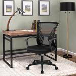 Office Computer Mesh Chair Ergonomic Mid Back Swivel Rolling Desk Chair with Armrest Height Adjustable Lumbar Support x ,Black