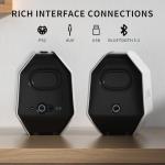 IBALL·BOX Computer Speakers for Desktop PC, Gaming PC Speakers for Desktop – USB-C, Bluetooth 5.3, 3.5mm AUX, AC Powered External Audio with Rich Stereo bass, Laptop/Mac, RGB Lights, White, 30W