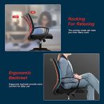 Office Computer Mesh Chair Ergonomic Mid Back Swivel Rolling Desk Chair with Armrest Height Adjustable Lumbar Support x ,Black
