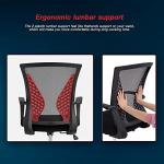 Office Computer Mesh Chair Ergonomic Mid Back Swivel Rolling Desk Chair with Armrest Height Adjustable Lumbar Support x ,Black