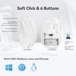 TECKNET Wireless Ergonomic Mouse with 6 Buttons