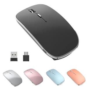 Halpilt Rechargeable Silent Wireless Mouse - Black