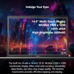 Acer Swift Go 14 Laptop | 14" 1920 x 1200 Touch Display | Unlock AI Experiences | AMD Ryzen 7 8845HS Octa-Core Ryzen AI Capable Processor | 16GB LPDDR5X | 1TB PCIe Gen 4 SSD | SFG14-63T-R1F4