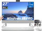Dell 27" FHD Touchscreen All-in-One Desktop Computer, Intel Core 7-150U(Up to 5.4 GHz), GeForce MX570A, WiFi 6E, Wireless KB & Mouse, Windows 11 Pro, Accessories(64GB RAM, 4 TB SSD)