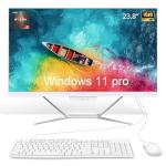 23.8" FHD All-in-One Desktop Computer for Home Office,AMD Ryzen 7 5800H, 16GB DDR4, 256GB Storage, WiFi 5, HD Webcam, Bluetooth, Built-in-Speaker,Win 11 Pro, AIO Computers with Wired Keyboard & Mouse