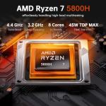 23.8" FHD All-in-One Desktop Computer for Home Office,AMD Ryzen 7 5800H, 16GB DDR4, 256GB Storage, WiFi 5, HD Webcam, Bluetooth, Built-in-Speaker,Win 11 Pro, AIO Computers with Wired Keyboard & Mouse