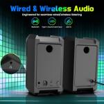 LITTOAK Computer Speakers for Music and Gaming, DC Adapter Powered Speakers for Desktop PC or Laptop, Bluetooth 5.3 Desktop Speaker, 10 RGB Modes, 3.5mm Aux in, Headphone Port, Type-c Port, 30W, 3 EQ