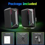 LITTOAK Computer Speakers for Music and Gaming, DC Adapter Powered Speakers for Desktop PC or Laptop, Bluetooth 5.3 Desktop Speaker, 10 RGB Modes, 3.5mm Aux in, Headphone Port, Type-c Port, 30W, 3 EQ