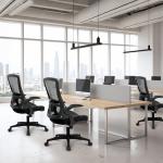 NEO CHAIR High Back Mesh Office Chair with Adjustable Height Ergonomic Design Executive Lumbar Support Padded Flip-up Armrests and Swivel Function for Home Office Gaming Computer Desk (Black)