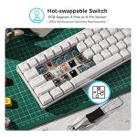 RK ROYAL KLUDGE RK61 Wireless 60% Mechanical Gaming Keyboard, Ultra-Compact 60 Keys Bluetooth Mechanical Keyboard with Programmable Software (Blue Switch, White)