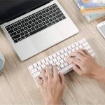 RK ROYAL KLUDGE RK61 Wireless 60% Mechanical Gaming Keyboard, Ultra-Compact 60 Keys Bluetooth Mechanical Keyboard with Programmable Software (Blue Switch, White)