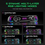 Black Shark Bluetooth Computer Speakers for Desktop, Dynamic Multi-Layer RGB Lighting Gaming PC Speaker with Deep Bass, USB C/USB Powered Sound-bar for Computer Desktop PC Monitor Laptop (BS-SP1)