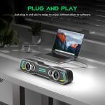 Black Shark Bluetooth Computer Speakers for Desktop, Dynamic Multi-Layer RGB Lighting Gaming PC Speaker with Deep Bass, USB C/USB Powered Sound-bar for Computer Desktop PC Monitor Laptop (BS-SP1)