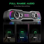 Black Shark Bluetooth Computer Speakers for Desktop, Dynamic Multi-Layer RGB Lighting Gaming PC Speaker with Deep Bass, USB C/USB Powered Sound-bar for Computer Desktop PC Monitor Laptop (BS-SP1)