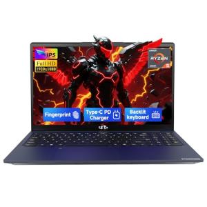 NIMO 15.6" IPS FHD-Gaming-Laptop,AMD Ryzen 5 6600H 16GB DDR5 RAM 512GB SSD (Beat R5-7520U, 6 Cores Up to 4.5GHz) AMD Radeon 660M GPU-Computer with 100W Type-C Backlit Keyboard Fingerprint