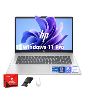 HP 17t Laptop Computer, 17.3" FHD(1920×1080), Intel 10-Core i5-1334U, Backlit KB, Fingerprint, Window 11 Pro Laptop for Business & Students, Redragon Patent Kit, 32GB RAM, 1TB SSD