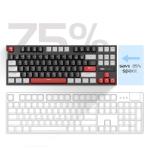 MageGee 75% Mechanical Gaming Keyboard, Red Switch, LED Blue Backlit, 87 Keys Compact TKL Wired Computer Keyboards for Windows Laptop PC Gamer - Black/Grey