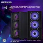 OKAMUS Gaming PC Computer Desktop, i7 CPU up to 3.5 GHz, GTX 1660S 6GB Graphics, 1TB NVMe SSD, 32GB DDR4 ECC RAM, RGB Fan x4, 550W PSU (i7+GTX 1660S+1T+32G)
